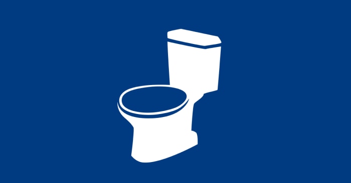 入居者がトイレのドア、照明スイッチ、便座を見つけやすくするための工夫を示したイラスト
