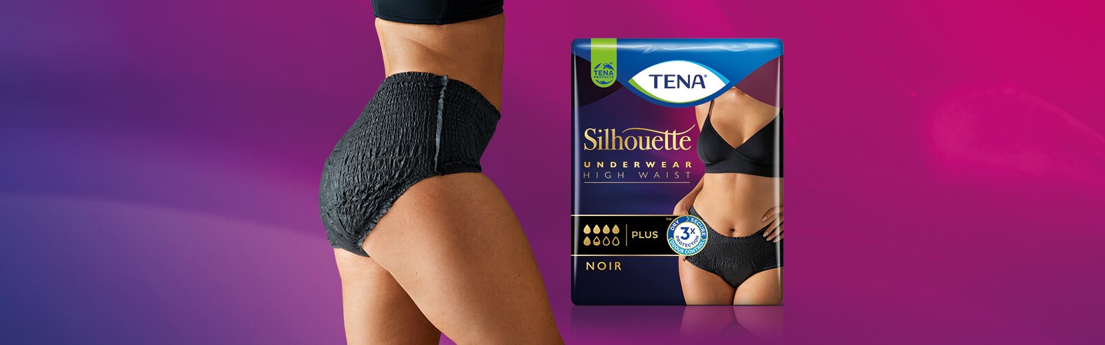 Nyhed TENA Silhouette Normal High Waist Noir