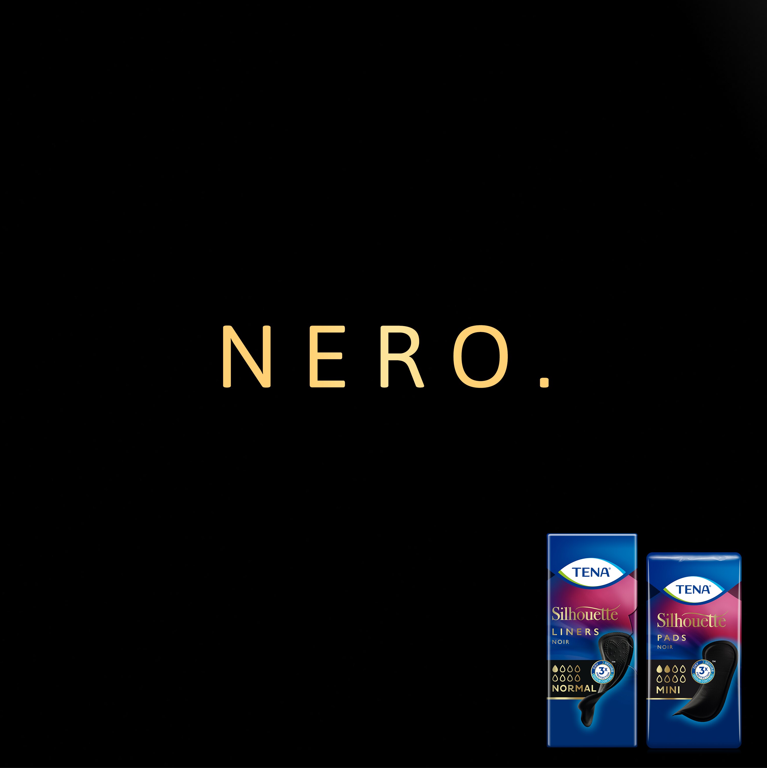 Assorbenti e proteggi-slip neri TENA Silhouette