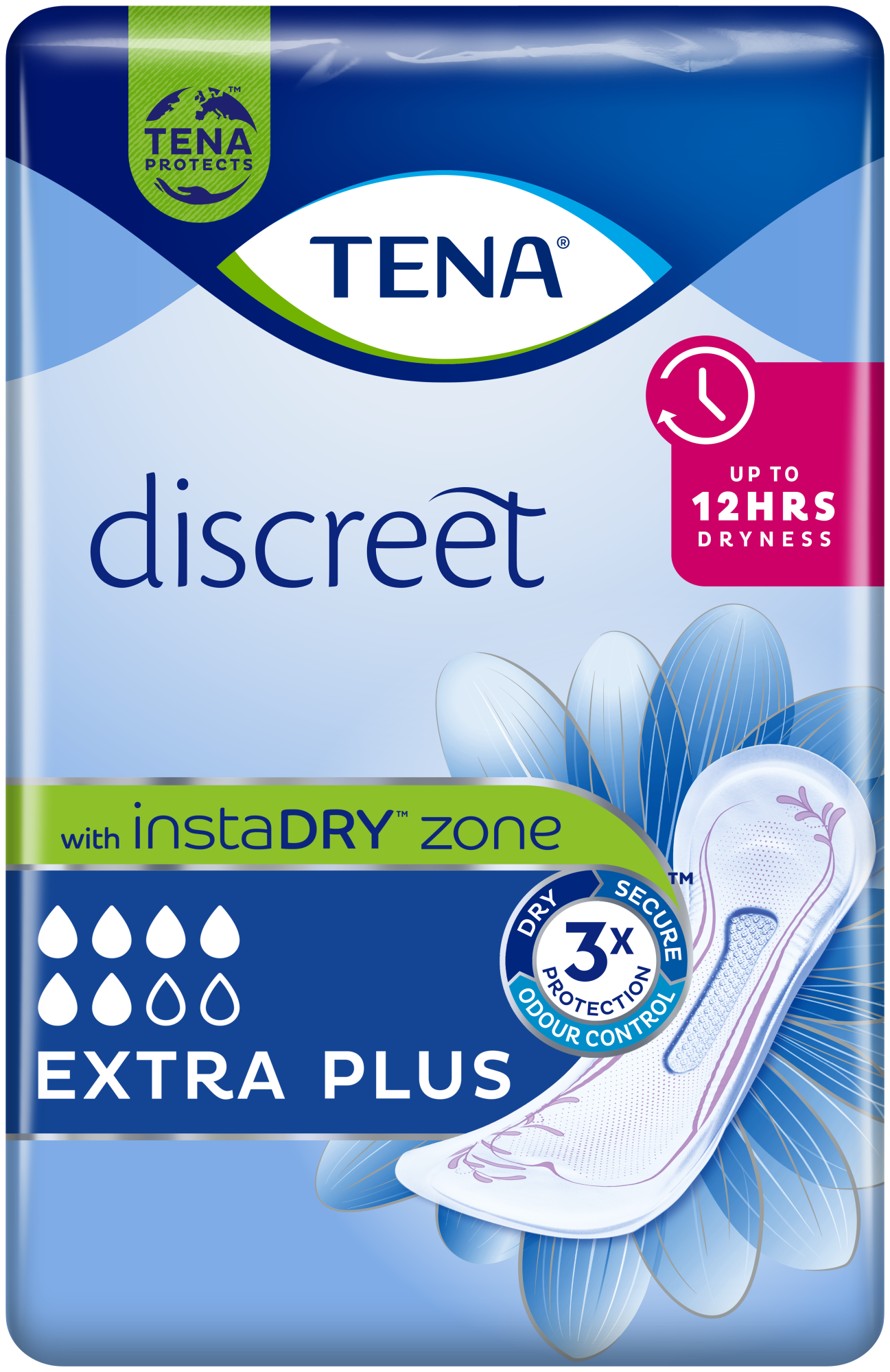 TENA Discreet Extra Plus | Paketes, kas paredzētas urīna nesaturēšanas gadījumiem
