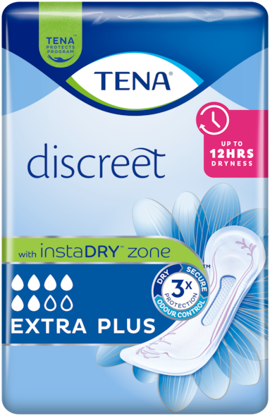 TENA Discreet Extra Plus | Paketes, kas paredzētas urīna nesaturēšanas gadījumiem