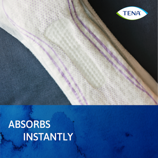 TENA Discreet Extra absorbeert direct