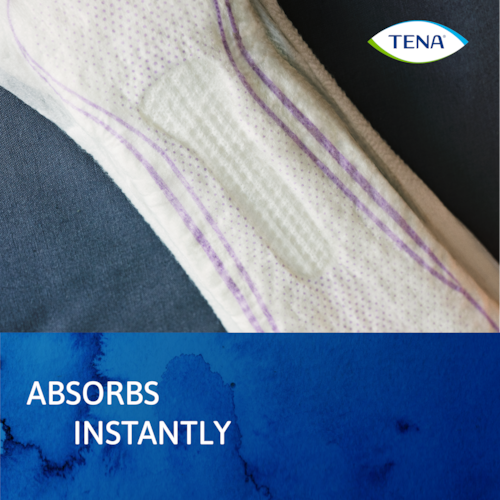 TENA Discreet Extra absorberer øjeblikkeligt