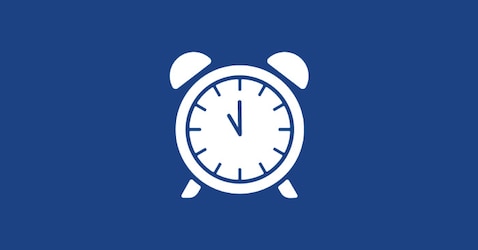 A graphic of a clock to remind professional caregivers that toileting assistance should be available all day and not only at set times.