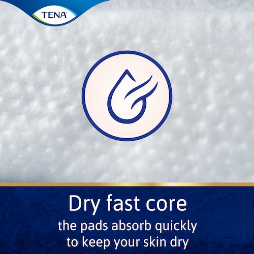 Dry fast core - the pads absorb quickly to keep your skin dry