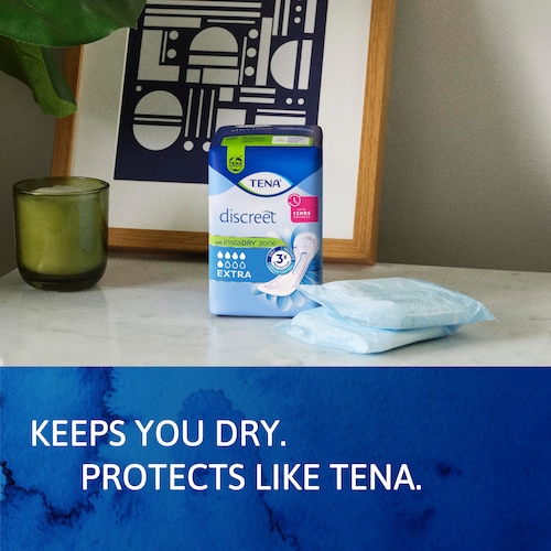TENA Discreet Σας κρατάει στεγνή. Με την προστασία της ΤΕΝΑ.