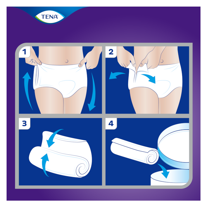 Indicazioni per un utilizzo ottimale delle mutandine assorbenti per incontinenza TENA Pants Night