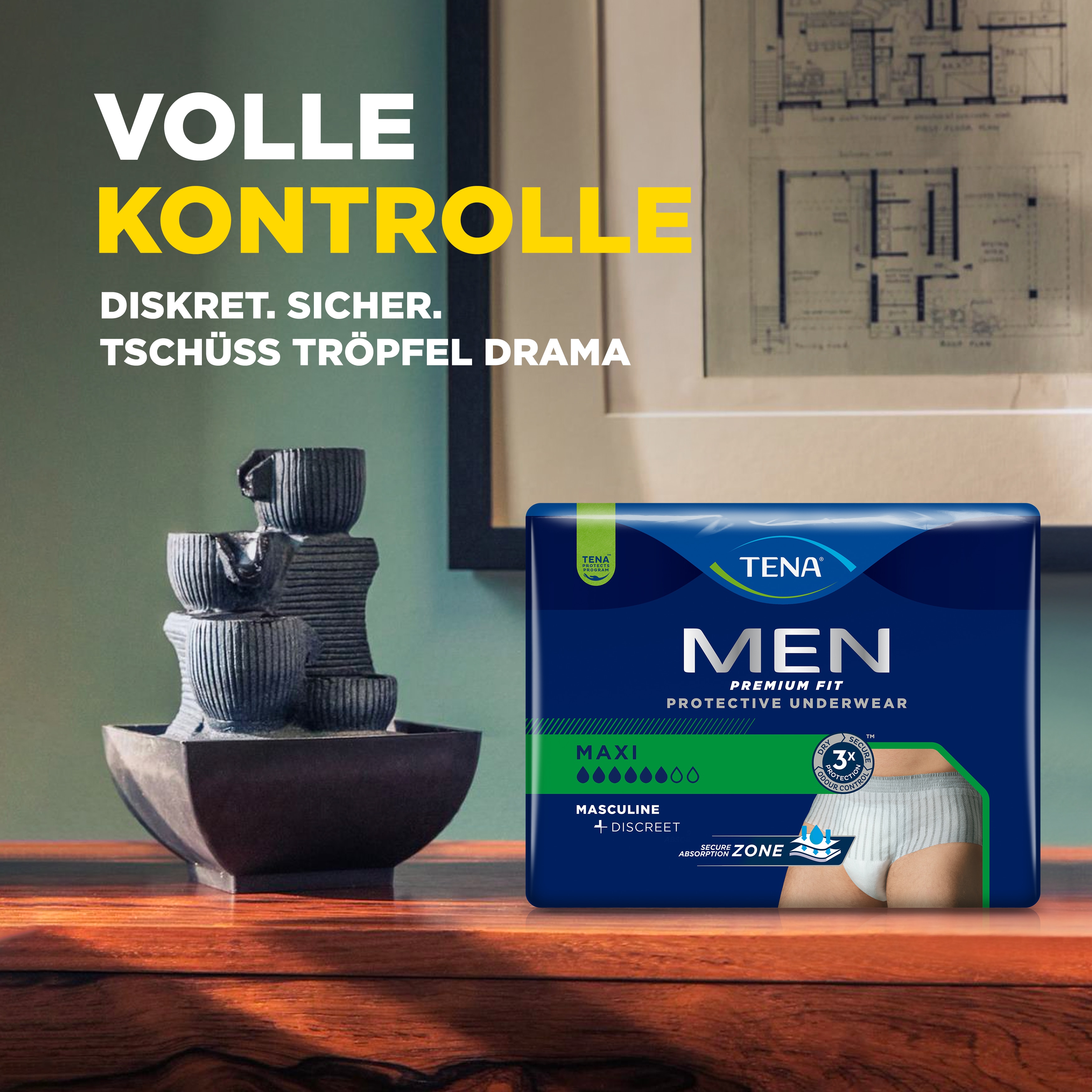 TENA Men Premium Fit Protective Underwear Maxi | Inkontinenzunterwäsche