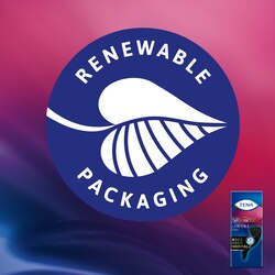 Pappersförpackningen till The TENA Silhouette inkontinenstrosskydd är tillverkad av 100 % förnybara fibrer.