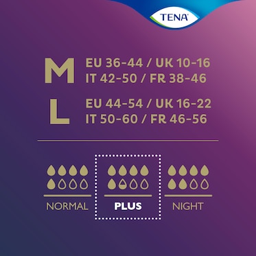 Find the right size and absorbency for your TENA Silhouette product