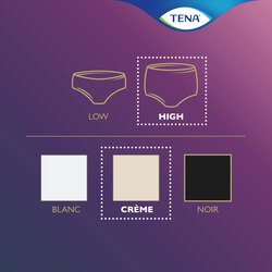 TENA Silhouette range product overview – this is a high waist underwear in a crème colour
