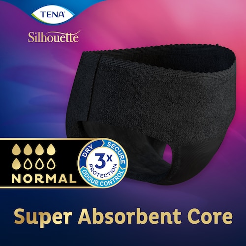 TENA Silhouette Inkontinenz-Unterwäsche hält dich trocken und schützt bei Tröpfchenverlust