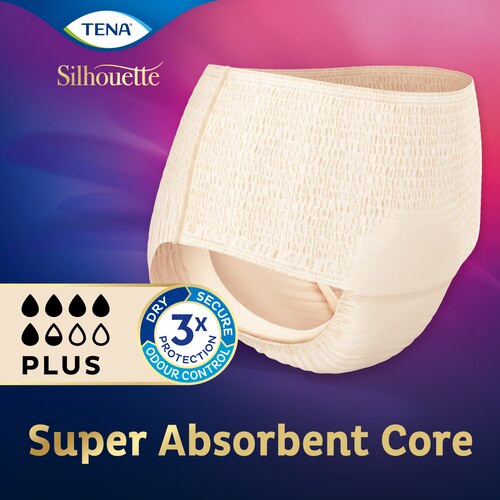 TENA Silhouette - Women's High Waist Incontinence Underwear in Crème Colour
