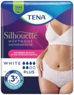 TENA Silhouette Plus White | Hüfthohe Unterwäsche zum Schutz bei Blasenschwäche