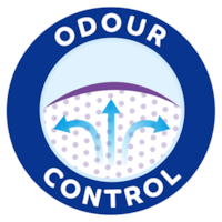 Vložka TENA Lady Super snižuje nežádoucí zápach díky technologii Odour Control™ pro kontrolu zápachu moči.