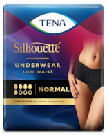 TENA Silhouette Normal Noir – eleganta svarta absorberande engångsunderkläder för kvinnor