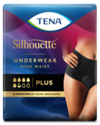 TENA Silhouette Plus High Waist Noir | Musta housunmallinen inkontinenssisuoja