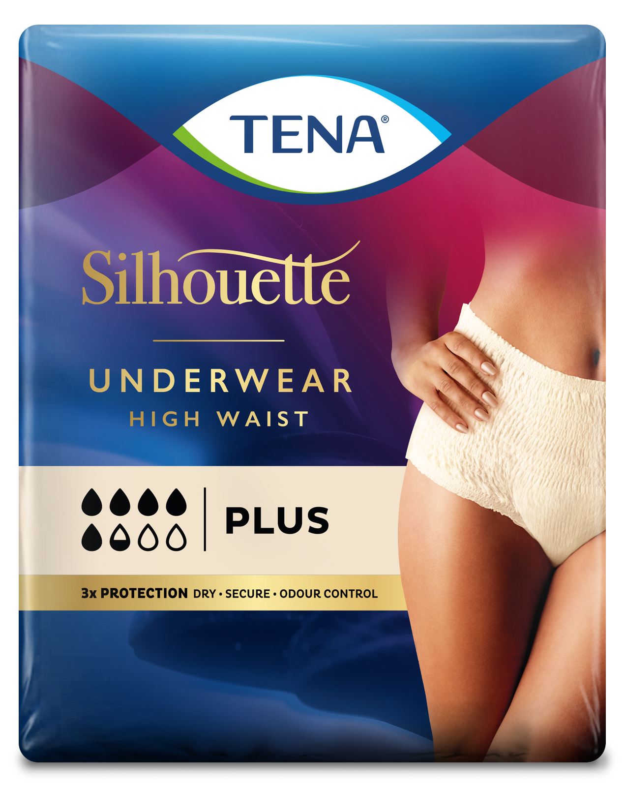 TENA Silhouette - Women's Incontinence Underwear in Stylish White