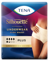 TENA Silhouette Plus High Waist Crème – inkontinensundertøy for kvinner i elegant kremfarge