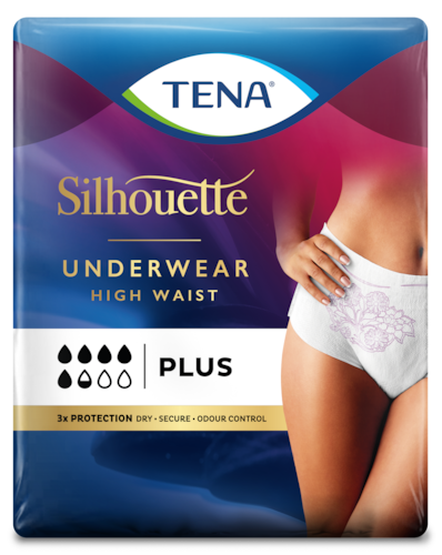 TENA Silhouette Discreet Plus Blanc – vita absorberande engångsunderkläder för kvinnor