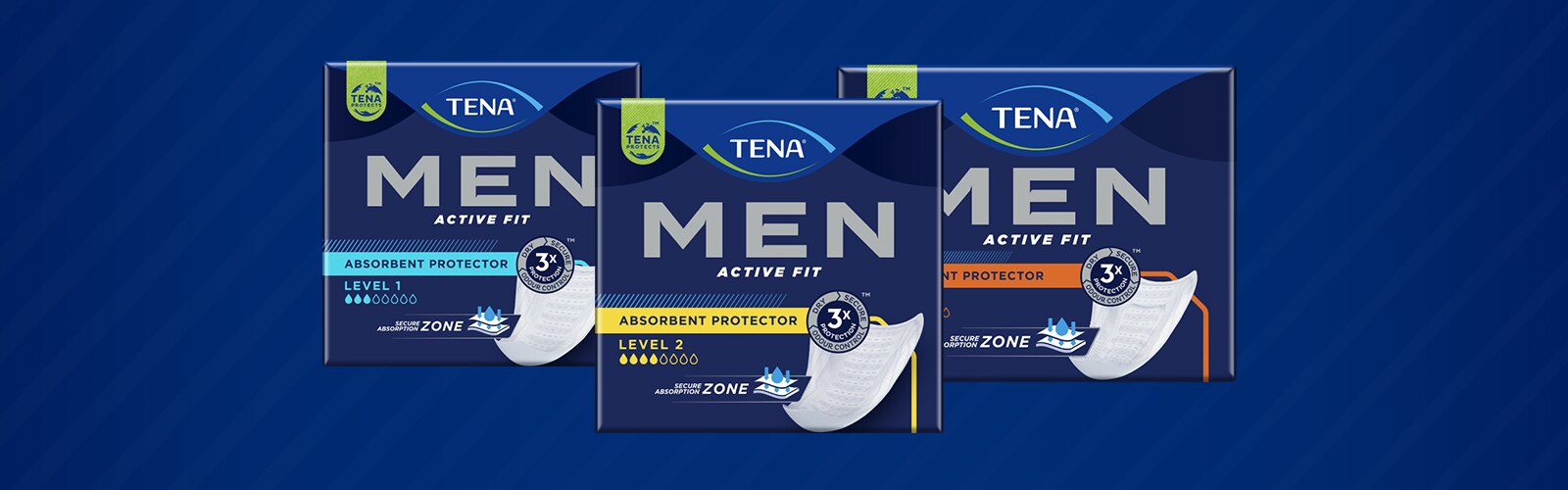 Keep Control with TENA Men Absorbent Protector Level 3 – maximun security  against urine leaks