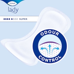 TENA Lady Super vähentää epämiellyttäviä hajuja Odour Control -ominaisuutensa ansiosta