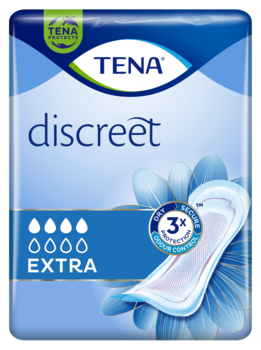TENA Discreet Extra | Sieviešu pakete, paredzēta urīna nesaturēšanas gadījumiem ar momentānu uzsūkšanu