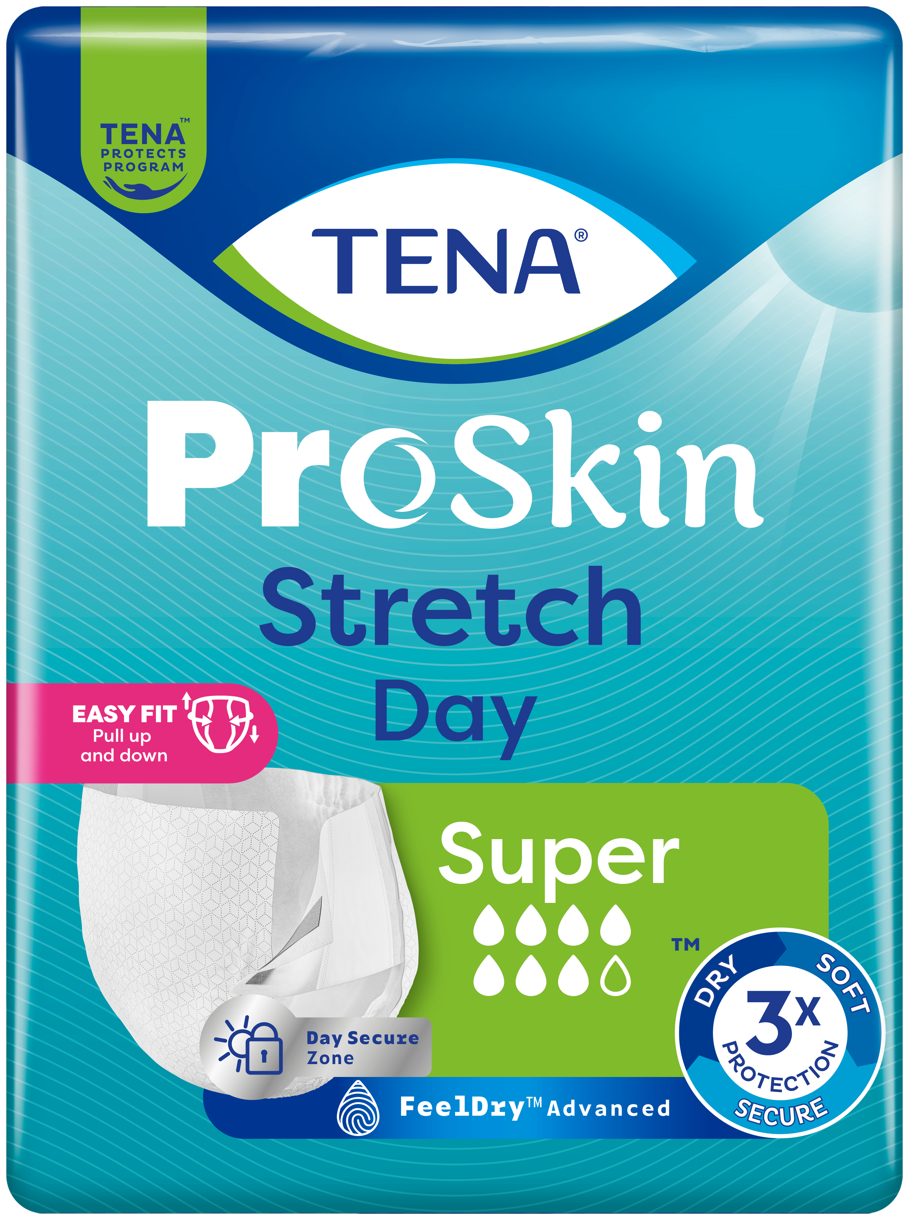 TENA Proskin Stretch Day inkohousujen pakkaus