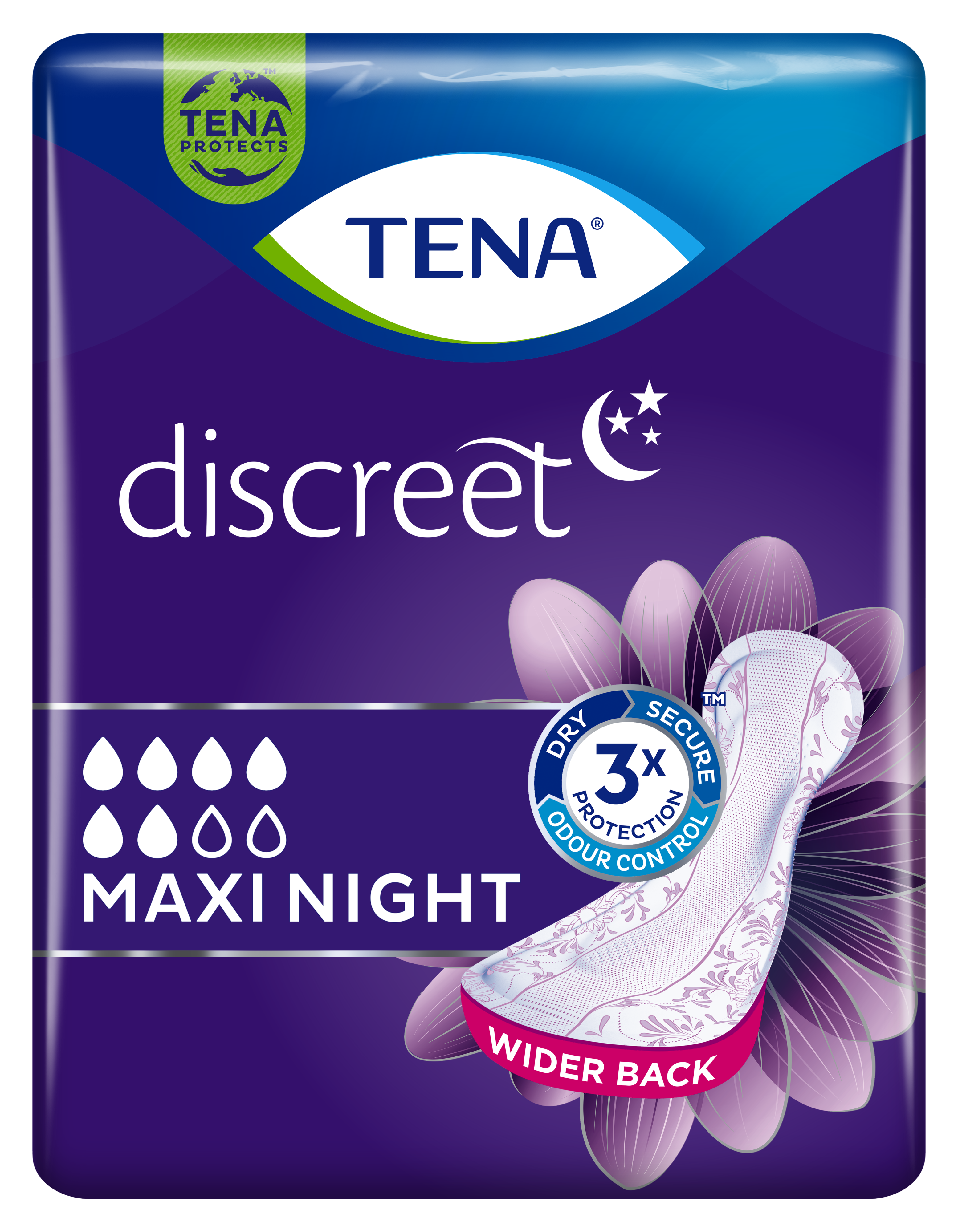 TENA Discreet Maxi Night | Inkontinensskydd för kvinnor nattetid