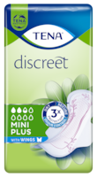 TENA Discreet Mini Plus Wings | Discreet & secure incontinence pads with wings for women