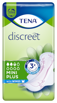 TENA Discreet Mini Plus con ali | Assorbenti con ali efficaci e discreti per l’incontinenza femminile