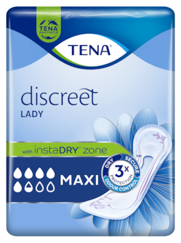 TENA Lady Discreet Maxi | Inkontinenzprodukt für Frauen mit sofortiger Absorptionskraft