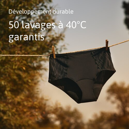 Culotte absorbante antifuites lavable en machine et réutilisable