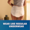 Άτομο που φορά TENA Pants και φαίνεται από την πίσω πλευρά. Η λεζάντα λέει «φοριούνται σαν τα κανονικά εσώρουχα».