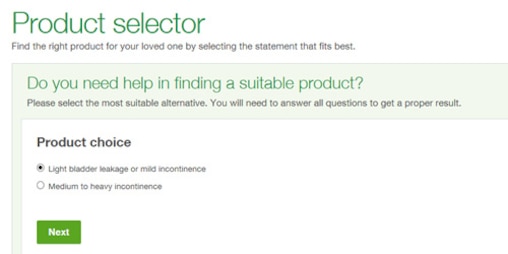 Illustration of product selector