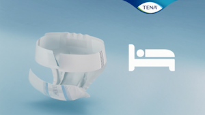 Kaip naudotis „TENA Flex“ sauskelnėmis su užsegama juosta gulint