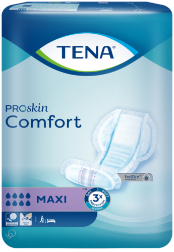 TENA Comfort Maxi | Extra Long, Large shaped incontinence pad