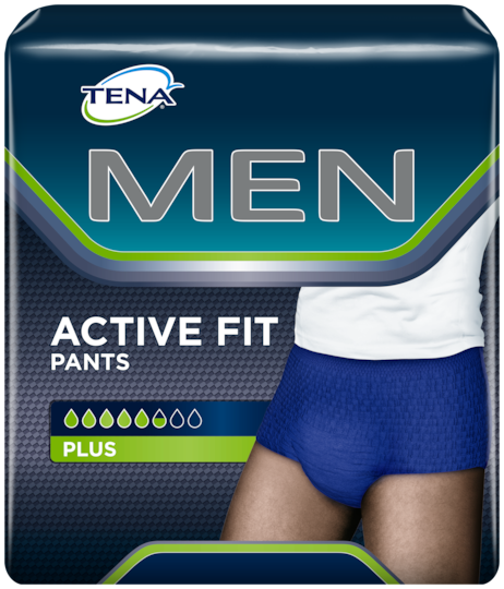 Συσκευασία με τα προστατευτικά εσώρουχα TENA Men Active Fit Plus