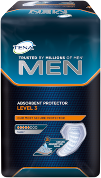 TENA Men Absorbent Protector, Level 3 – Ekstra beskyttelse til mænd med større ufrivillige vandladninger og inkontinens – Til brug dag og nat