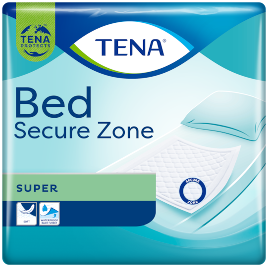 TENA Bed Secure Zone Super | Mjukt och bekvämt madrasskydd för inkontinens