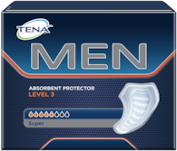 TENA Men Absorbent Protector Level 3 – Lisäsuojaa miehille runsaaseen virtsankarkailuun, sopii päivä- ja yökäyttöön