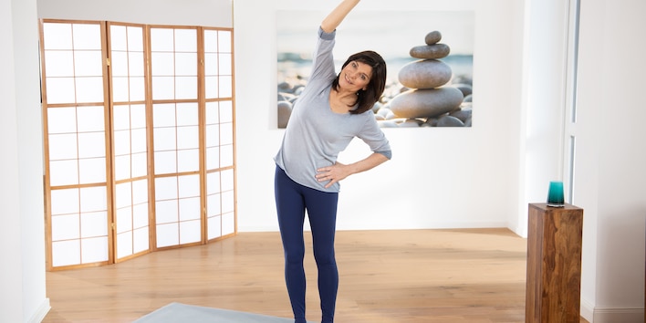Yoga Pilates Übung - Die Palme