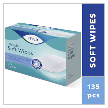TENA ProSkin Soft Wipes gentle and soft dry wipes for adults