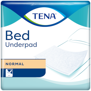 Opakowanie podkładów TENA Bed Normal, widoczne logo TENA i grafika podkładu.