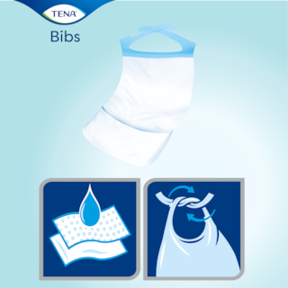 Usage instructions for TENA Bibs with Pocket