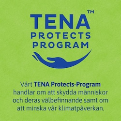 TENA Protects Programmet – halvera vårt koldioxidavtryck senast 2030 och lämna ett bättre avtryck på planeten.
