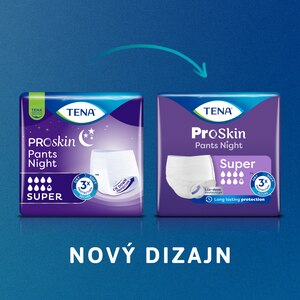 Inkontinenčné nohavičky TENA Pants Night s novým dizajnom balenia.