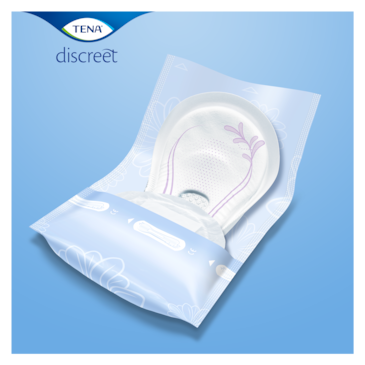 TENA Discreet pads are conveniently individually wrapped