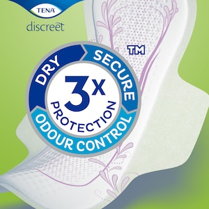 TENA Discreet suojat antavat kolmitehoisen suojan ohivuotoja, hajuja ja kosteaa tunnetta vastaan