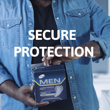 TENA Men ochranná absorpčná pomôcka pri úniku moču u mužov.